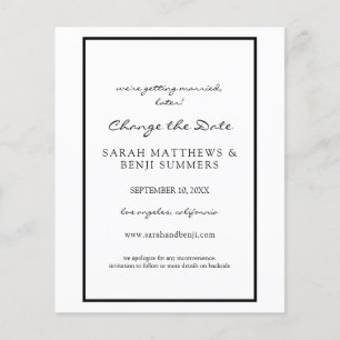 Prospectus 11,4 Cm X 14,2 Cm Budget noir et blanc Annuler ou modifier la date