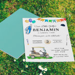 Prospectus 11,4 Cm X 14,2 Cm Budget Notre Petit Golfeur Blue Kids Golf Annivers<br><div class="desc">Budget Notre Petit Golfeur Blue Kids Golf Birthday Flyer est une excellente idée d'invitation au golf pour une fête d'anniversaire pour enfants! Cet invitation d'anniversaire de golf dispose de matériel de fête, de ballons, de bannières de fête colorées, d'une voiturette de golf, de clubs de golf, de balles de golf,...</div>
