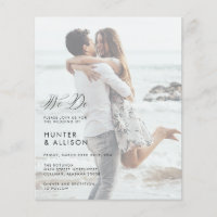 BUDGET Nous faisons Mariage Photo Invitation Flyer