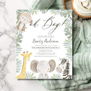 Prospectus 11,4 Cm X 14,2 Cm Budget Oh Boy Safari Baby shower animal garçon