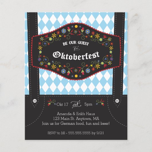Prospectus 11,4 Cm X 14,2 Cm Budget Oktoberfest, Octoberfest Party Invitation F (Devant)