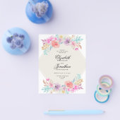 Prospectus 11,4 Cm X 14,2 Cm Budget Pastel Watercolor Flowers Wedding Invite (Simple)
