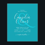 Prospectus 11,4 Cm X 14,2 Cm BUDGET Peacock Blue Turquoise Monochrome Mariage<br><div class="desc">⭐ Noter qu'il s'agit de notre option de flyer le plus bas budget - sélectionnez SATIN pour une finition plus épaisse ( MATT est comme du papier) OU transférez sur 'invitation' pour les types et tailles de cartes/papiers invitations traditionnels * Cette invitation tout-en-un comprend des modèles texte DEUX côtés pour...</div>