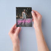 Prospectus 11,4 Cm X 14,2 Cm Budget Personnalisable Pink Neon Graduation Photo (main)