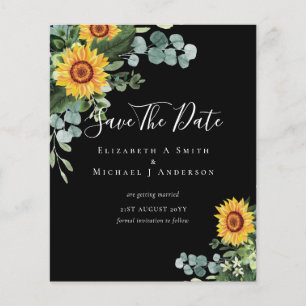Prospectus 11,4 Cm X 14,2 Cm BUDGET Photo Enregistrer Date Rustique SUNFLOWERS