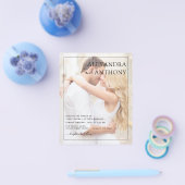 Prospectus 11,4 Cm X 14,2 Cm Budget Photo Mariage Romantique Élégant (Simple)