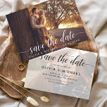 Prospectus 11,4 Cm X 14,2 Cm Budget Photo moderne Enregistrer la date manuscrit<br><div class="desc">Budget Mariage manuscrit Enregistrer les Cartes de dates qui ont une photo sur le devant et le dos. Les cartes Save the Date Fall, Automne, Hiver, Printemps ou Été contiennent une typographie manuscrite moderne avec des caractères cursifs, qui sont élégants, simples et modernes à utiliser après que vous minimaliste simple...</div>