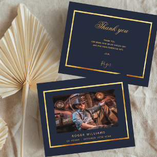 Prospectus 11,4 Cm X 14,2 Cm Budget photo or bleu anniversaire merci