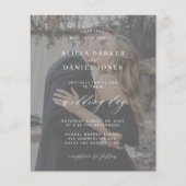 Prospectus 11,4 Cm X 14,2 Cm Budget photo overlay modern wedding invitation (Devant)