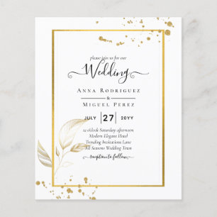 Prospectus 11,4 Cm X 14,2 Cm Budget Photo Wedding Invitation Classic White GOLD