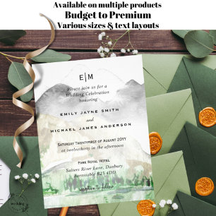 Prospectus 11,4 Cm X 14,2 Cm Budget Pine Arbres hiver Mariage Invitation
