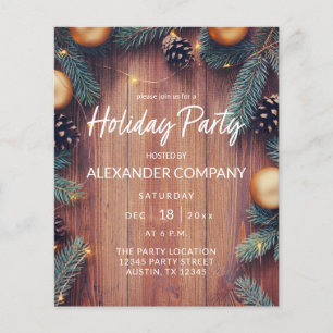 Prospectus 11,4 Cm X 14,2 Cm Budget Pine & Or Ornement Rustique Fête Fête F