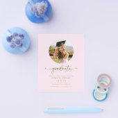 Prospectus 11,4 Cm X 14,2 Cm Budget Pink & Gold Photo Graduate Party (Simple)