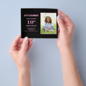 Prospectus 11,4 Cm X 14,2 Cm Budget Pink Photo Invitation 10e anniversaire (main)