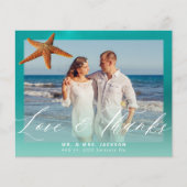 Prospectus 11,4 Cm X 14,2 Cm Budget plage mariage personnalisé photo merci (Devant)