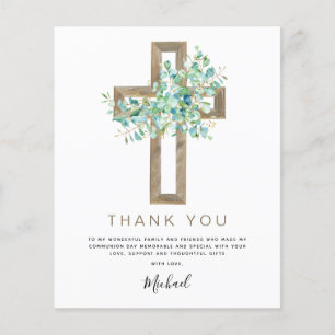 Prospectus 11,4 Cm X 14,2 Cm Budget Première Sainte Communion Merci Eucalyptus