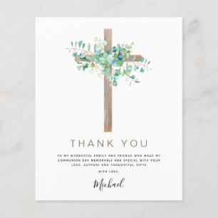 Prospectus 11,4 Cm X 14,2 Cm Budget Première Sainte Communion Merci Eucalyptus