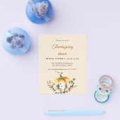 Prospectus 11,4 Cm X 14,2 Cm Budget Pumpkin Thanksgiving Dinner Invitation. (Simple)