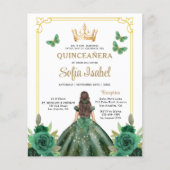 Prospectus 11,4 Cm X 14,2 Cm Budget QR Code Quinceanera Emerald Green (Devant)