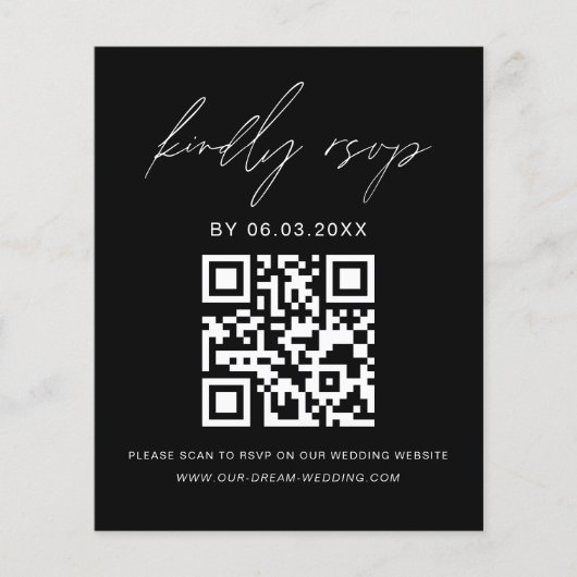 Prospectus 11,4 Cm X 14,2 Cm Budget QR Code RSVP Mariage (Devant)