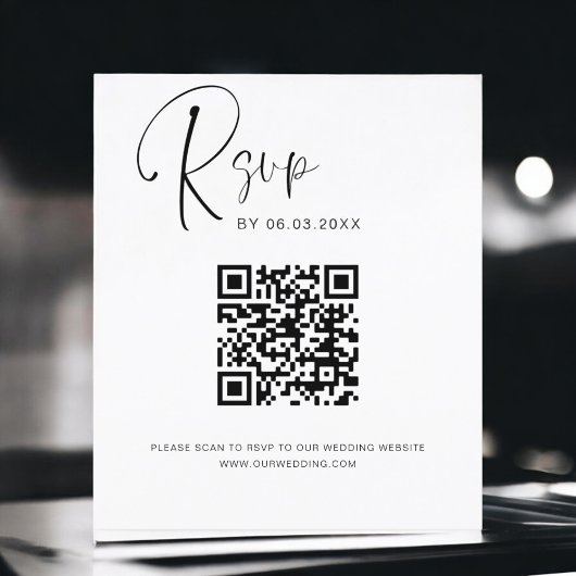 Prospectus 11,4 Cm X 14,2 Cm Budget QR Code RSVP Mariage