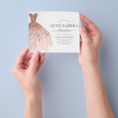 Prospectus 11,4 Cm X 14,2 Cm Budget Quinceanera Blush Pink Parties scintillant  (main)