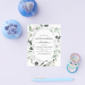 Prospectus 11,4 Cm X 14,2 Cm Budget Quinceañera Eucalyptus Floral Invitation (Simple)