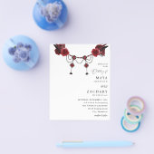 Prospectus 11,4 Cm X 14,2 Cm Budget Red Floral & Crystal Mariage (Simple)