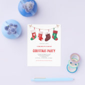 Prospectus 11,4 Cm X 14,2 Cm Budget Red Green Stocking Noël Invitation (Simple)
