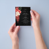 Prospectus 11,4 Cm X 14,2 Cm Budget Rouge Floral Mariage noir (main)