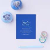 Prospectus 11,4 Cm X 14,2 Cm Budget Royal Blue Monochrome Mariage INVITE (Simple)