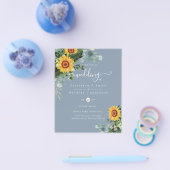 Prospectus 11,4 Cm X 14,2 Cm BUDGET Russe tournesol Eucalyptus Mariage Feuille (Simple)