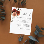 Prospectus 11,4 Cm X 14,2 Cm Budget Rustic Earth Florals<br><div class="desc">Des fleurs d'aquarelle peintes à la main, de terre cuite, d'orange rouille et de pêche se rassemblent pour créer ce détail mariage ou flyer de fête. ******* LE PAPIER MAQUILLAGE EST MINCE. MISE À NIVEAU D'UN PAPIER PLUS ÉPAISSE. AUCUNE ENVELOPPE N'EST INCLUSE. POUR LE STOCK CARD, CARTES ÉPAISSEUSES, VÉRIFIEZ LE...</div>