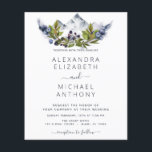 Prospectus 11,4 Cm X 14,2 Cm Budget Rustic Mountains Mariage forestier<br><div class="desc">Budget Rustic Mountain Forest Aquarelle Printemps invitations de mariage sur arrière - plan blanc - comprend une belle et élégante typographie de script avec feuilles botaniques modernes,  baies et verdure pour la célébration spéciale de mariage.</div>