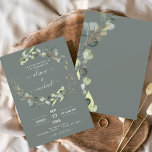 Prospectus 11,4 Cm X 14,2 Cm Budget Sage Green Eucalyptus Invitations de mariag<br><div class="desc">Budget Sage Green Eucalyptus Green Green Watercolor Succulent Botanical Watercolor Spring Wedding Invitations on White arrière - plan - comprend belle et élégante typographie script avec feuilles botaniques modernes et verdure pour la célébration spéciale de mariage.</div>