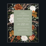 Prospectus 11,4 Cm X 14,2 Cm Budget sage vert fleurs détails mariage invitation<br><div class="desc">Budget rustique aquarelle couleur florale invitation à mariage et carte de détails. Avec de belles rouille,  terre cuite,  rose rousse,  noir et sauge vert pampas herbe eucalyptus aquarelle détails. Cette invitation de mariage moderne est sûr de définir le style pour votre grand jour.</div>