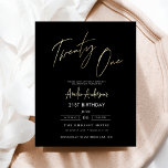 Prospectus 11,4 Cm X 14,2 Cm Budget Script noir et or 21e anniversaire<br><div class="desc">Célébrez 21 ans de style avec un script minimaliste Invitation d'anniversaire noir et or! Avec des accents noirs et or élégants, une typographie de script élégante et un design épuré et moderne, cette invitation donne le ton d'une célébration sophistiquée. Parfait pour tous les lieux, des salons chic aux réunions intimes,...</div>