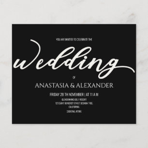 Prospectus 11,4 Cm X 14,2 Cm Budget Simple faire-part de mariage. Flyer