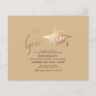 Prospectus 11,4 Cm X 14,2 Cm Budget Simple Minimal Graduation Party Invitations