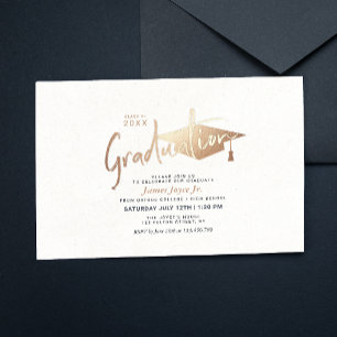 Prospectus 11,4 Cm X 14,2 Cm Budget Simple Minimal Graduation Party Invitations