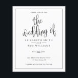 Prospectus 11,4 Cm X 14,2 Cm Budget Simple Moderne Minimal Script Wedding Invit<br><div class="desc">Minimal simple élégant moderne Enregistrer la date Budget</div>