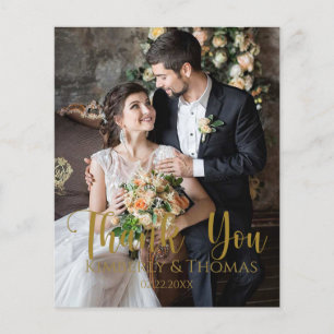 Prospectus 11,4 Cm X 14,2 Cm Budget Simple Script Mariage Merci Cartes Circulai