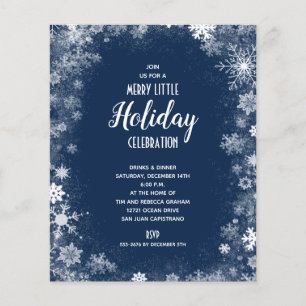 Prospectus 11,4 Cm X 14,2 Cm Budget Snowflakes sur l'invitation de vacances Mar