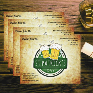 Prospectus 11,4 Cm X 14,2 Cm Budget St Patrick's Day Party Irish Brew Vintage