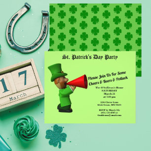 Prospectus 11,4 Cm X 14,2 Cm Budget St Patrick's Day Party Potluck Invitation