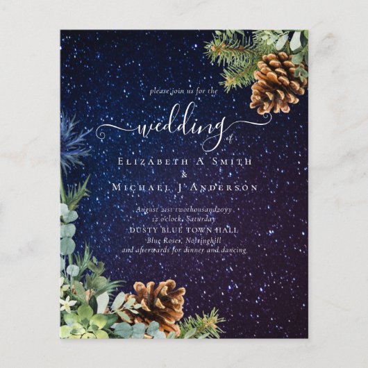 Prospectus 11,4 Cm X 14,2 Cm BUDGET Starry Night Winter Wedding Budget (Devant)