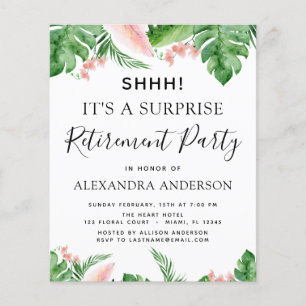 Prospectus 11,4 Cm X 14,2 Cm Budget Surprise Retraite Parti Tropical