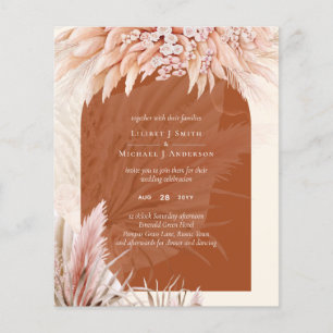 Prospectus 11,4 Cm X 14,2 Cm BUDGET Terracotta Coral Pampas Grass Mariage