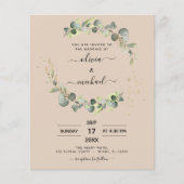 Prospectus 11,4 Cm X 14,2 Cm Budget Terracotta Eucalyptus Invitations de mariag (Devant)