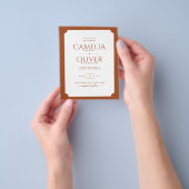 Prospectus 11,4 Cm X 14,2 Cm BUDGET Terracotta MONOCHROME Mariage PAPIER (main)